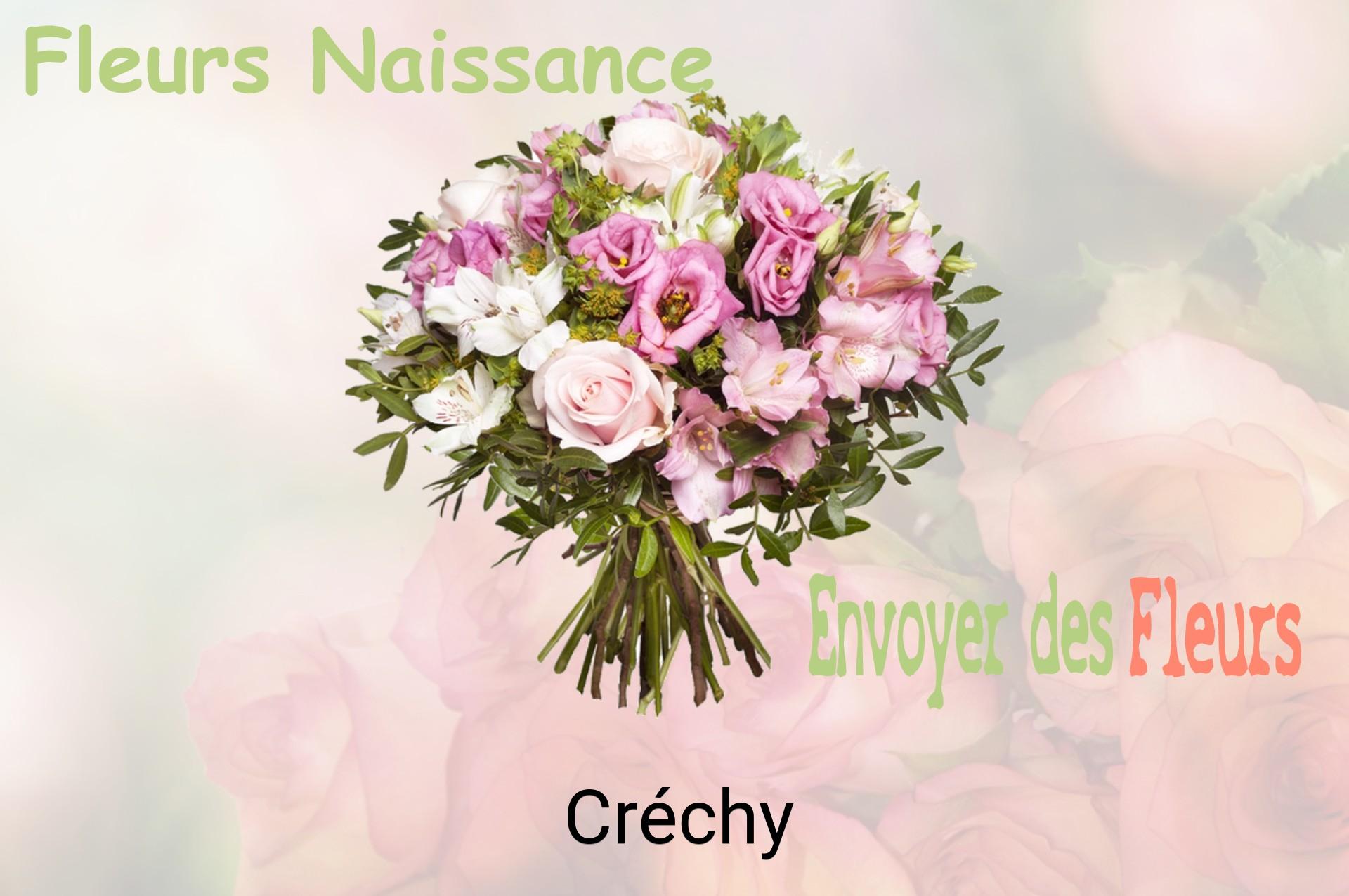 Bouquet de fleurs de naissance livré à Créchy